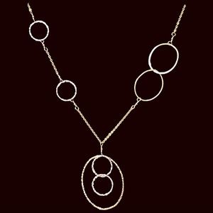 Sterling and Gold Vermeil Circle Necklace 16” Length
